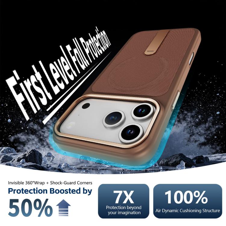For iPhone 15 Tech Fabric Rotating Stand Magnetic Phone Case
