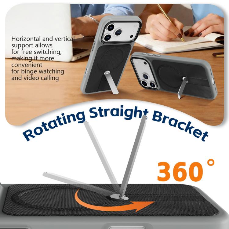 For iPhone 14 Tech Fabric Rotating Stand Magnetic Phone Case