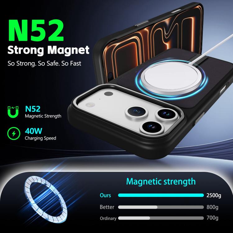 For iPhone 14 Pro Max Tech Fabric Rotating Stand Magnetic Phone Case