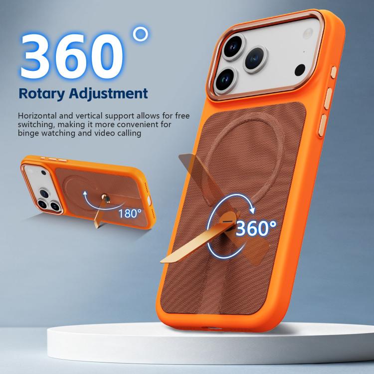 For iPhone 13 Pro Max Tech Fabric Rotating Stand Magnetic Phone Case