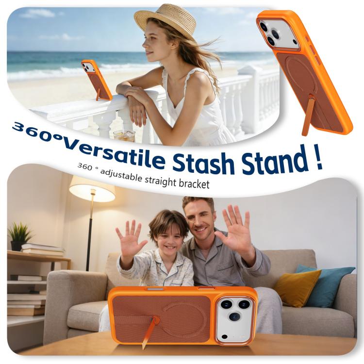 For iPhone 12 Tech Fabric Rotating Stand Magnetic Phone Case
