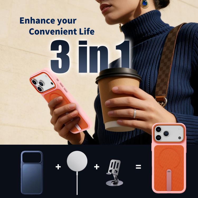 For iPhone 12 Tech Fabric Rotating Stand Magnetic Phone Case