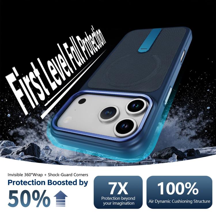 For iPhone 12 Pro Max Tech Fabric Rotating Stand Magnetic Phone Case