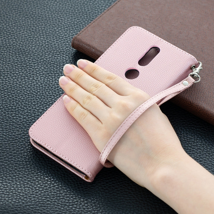 For Nokia 2.4 Litchi Texture Pure Color Horizontal Flip Leather Case with Holder & Card Slots & Wallet & Lanyard