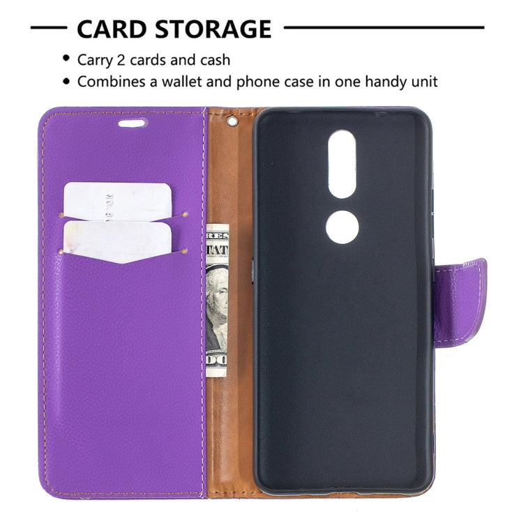 For Nokia 2.4 Litchi Texture Pure Color Horizontal Flip Leather Case with Holder & Card Slots & Wallet & Lanyard