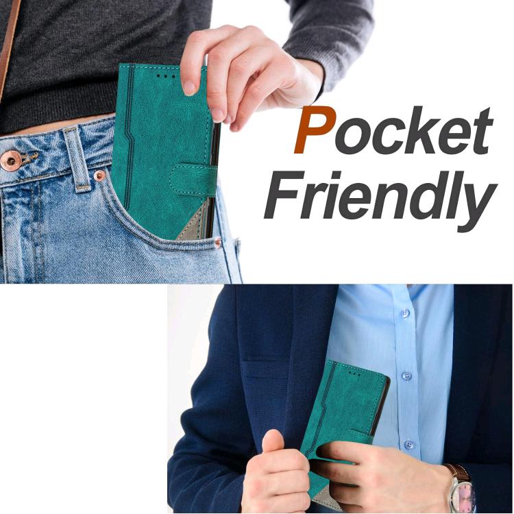 For Google Pixel 8a Color Matching Buckle Clasp Vegan Leather Phone Case