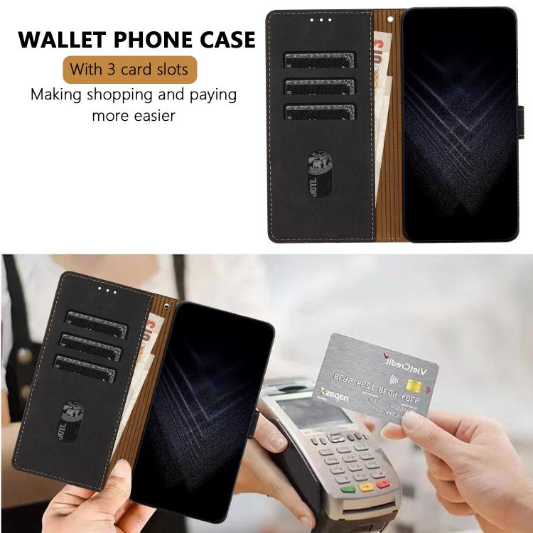 For Google Pixel 9a Color Matching Buckle Clasp Vegan Leather Phone Case