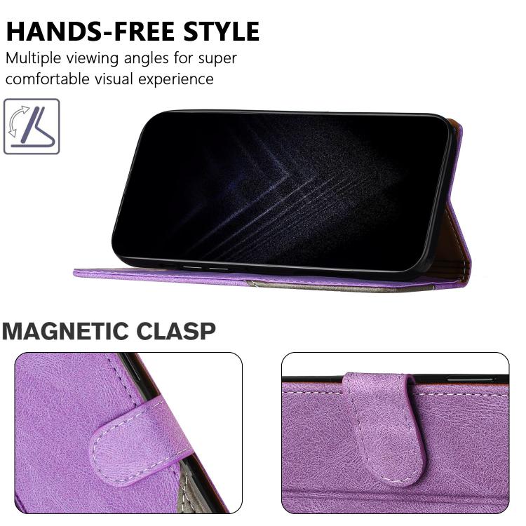 For Google Pixel 10a Color Matching Buckle Clasp Vegan Leather Phone Case