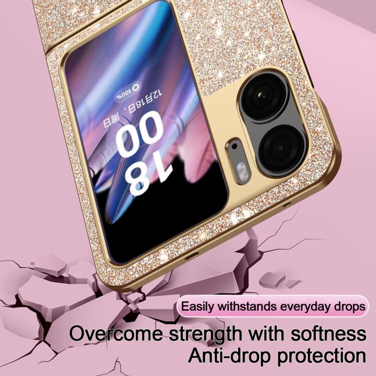 For OPPO Find N2 Flip Electroplate Glittery Shockproof Phone Case