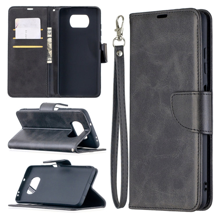 For Xiaomi Poco X3 Retro Lambskin Texture Pure Color Horizontal Flip PU Leather Case with Holder & Card Slots & Wallet & Lanyard