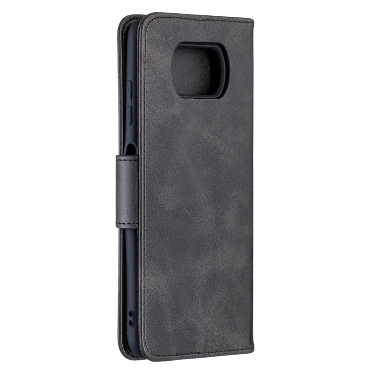 For Xiaomi Poco X3 Retro Lambskin Texture Pure Color Horizontal Flip PU Leather Case with Holder & Card Slots & Wallet & Lanyard