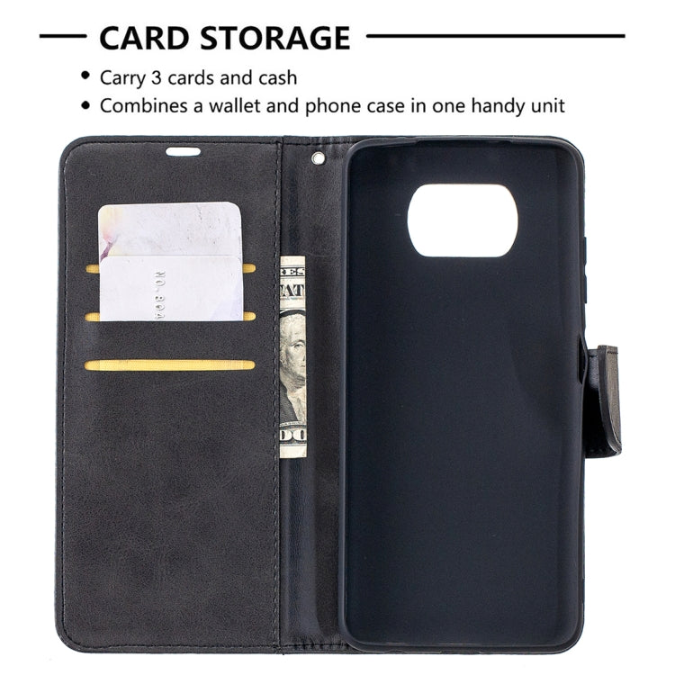 For Xiaomi Poco X3 Retro Lambskin Texture Pure Color Horizontal Flip PU Leather Case with Holder & Card Slots & Wallet & Lanyard