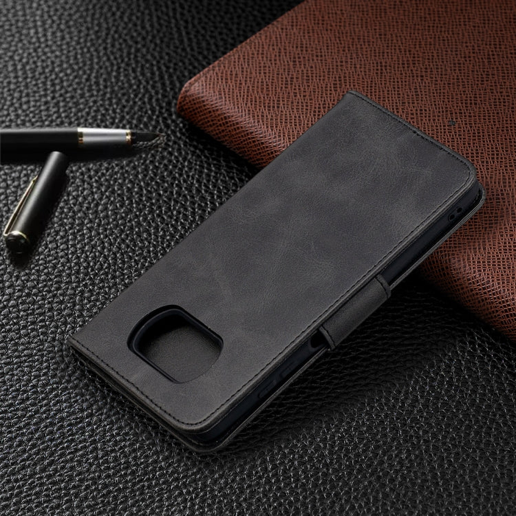 For Xiaomi Poco X3 Retro Lambskin Texture Pure Color Horizontal Flip PU Leather Case with Holder & Card Slots & Wallet & Lanyard