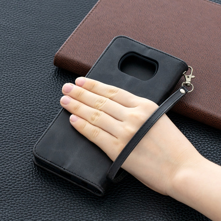 For Xiaomi Poco X3 Retro Lambskin Texture Pure Color Horizontal Flip PU Leather Case with Holder & Card Slots & Wallet & Lanyard