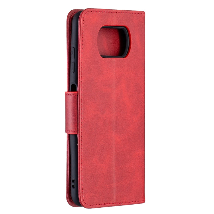 For Xiaomi Poco X3 Retro Lambskin Texture Pure Color Horizontal Flip PU Leather Case with Holder & Card Slots & Wallet & Lanyard