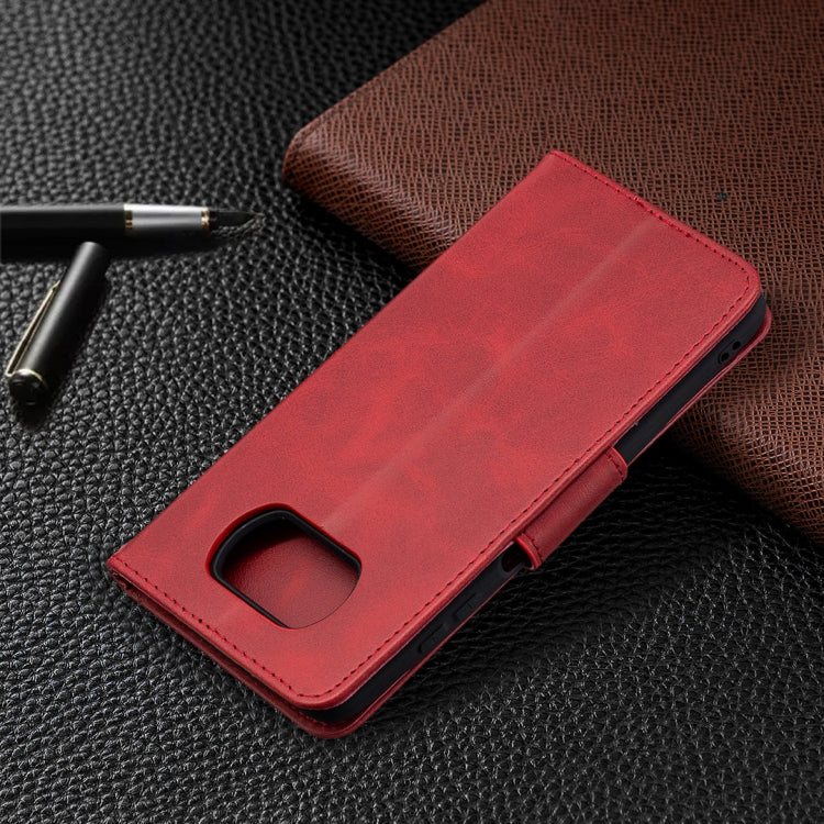 For Xiaomi Poco X3 Retro Lambskin Texture Pure Color Horizontal Flip PU Leather Case with Holder & Card Slots & Wallet & Lanyard