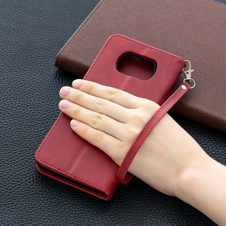 For Xiaomi Poco X3 Retro Lambskin Texture Pure Color Horizontal Flip PU Leather Case with Holder & Card Slots & Wallet & Lanyard