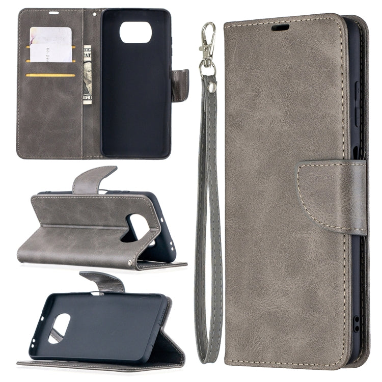 For Xiaomi Poco X3 Retro Lambskin Texture Pure Color Horizontal Flip PU Leather Case with Holder & Card Slots & Wallet & Lanyard