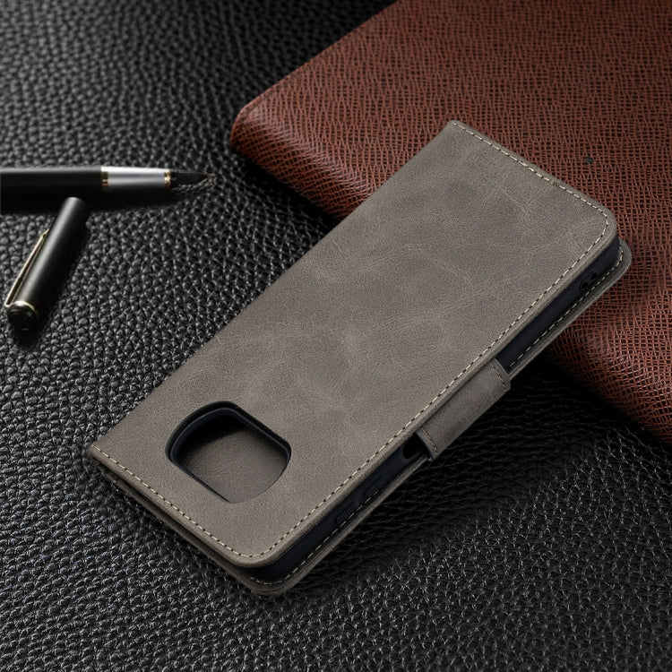 For Xiaomi Poco X3 Retro Lambskin Texture Pure Color Horizontal Flip PU Leather Case with Holder & Card Slots & Wallet & Lanyard