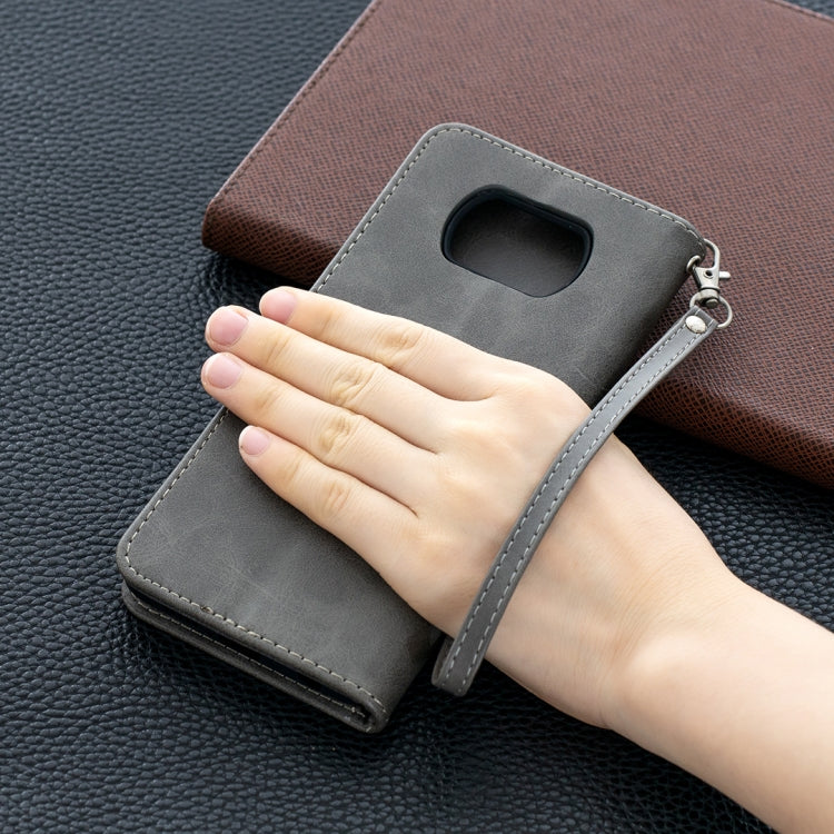 For Xiaomi Poco X3 Retro Lambskin Texture Pure Color Horizontal Flip PU Leather Case with Holder & Card Slots & Wallet & Lanyard