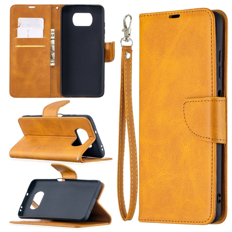 For Xiaomi Poco X3 Retro Lambskin Texture Pure Color Horizontal Flip PU Leather Case with Holder & Card Slots & Wallet & Lanyard