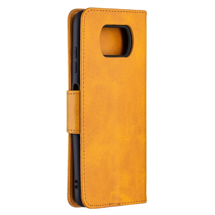 For Xiaomi Poco X3 Retro Lambskin Texture Pure Color Horizontal Flip PU Leather Case with Holder & Card Slots & Wallet & Lanyard