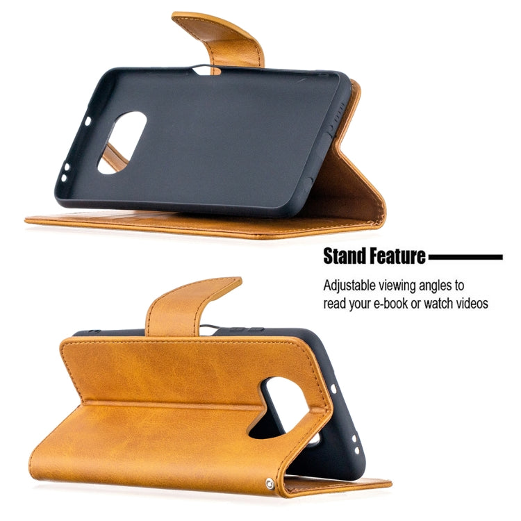 For Xiaomi Poco X3 Retro Lambskin Texture Pure Color Horizontal Flip PU Leather Case with Holder & Card Slots & Wallet & Lanyard