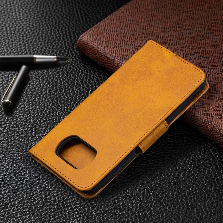 For Xiaomi Poco X3 Retro Lambskin Texture Pure Color Horizontal Flip PU Leather Case with Holder & Card Slots & Wallet & Lanyard