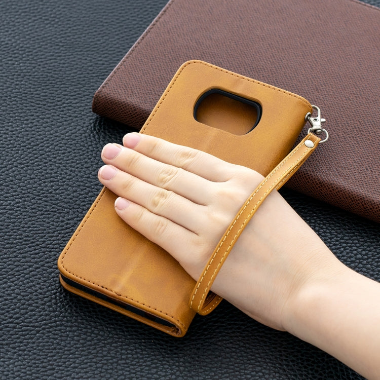 For Xiaomi Poco X3 Retro Lambskin Texture Pure Color Horizontal Flip PU Leather Case with Holder & Card Slots & Wallet & Lanyard
