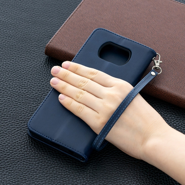 For Xiaomi Poco X3 Retro Lambskin Texture Pure Color Horizontal Flip PU Leather Case with Holder & Card Slots & Wallet & Lanyard