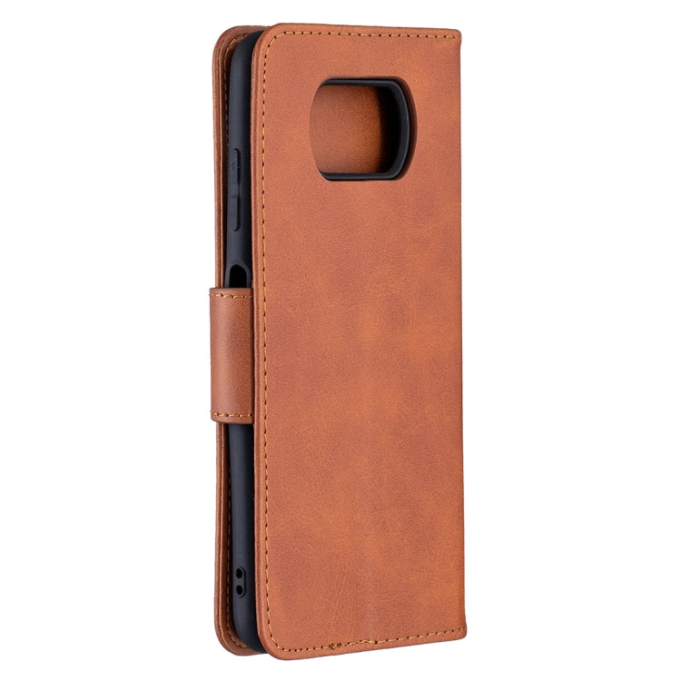 For Xiaomi Poco X3 Retro Lambskin Texture Pure Color Horizontal Flip PU Leather Case with Holder & Card Slots & Wallet & Lanyard