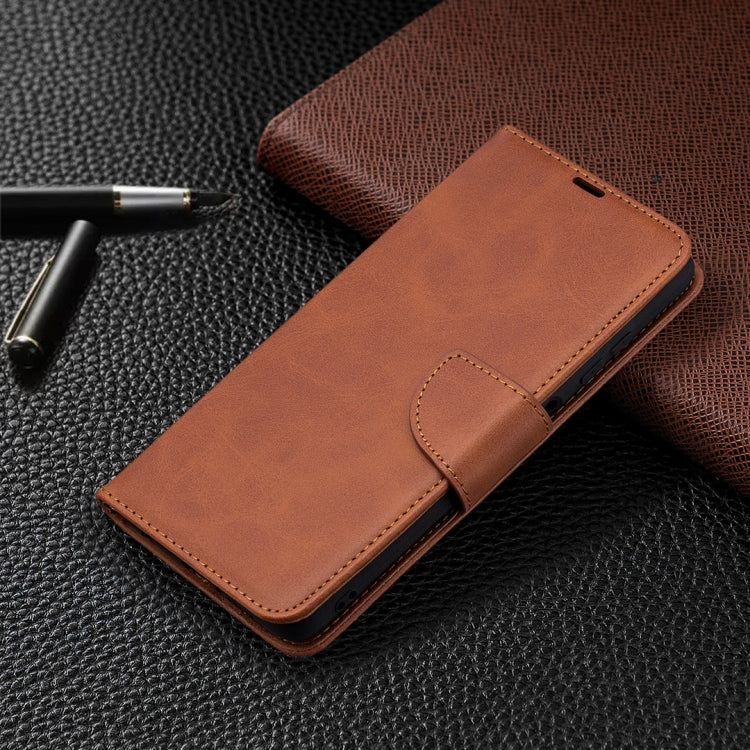For Xiaomi Poco X3 Retro Lambskin Texture Pure Color Horizontal Flip PU Leather Case with Holder & Card Slots & Wallet & Lanyard