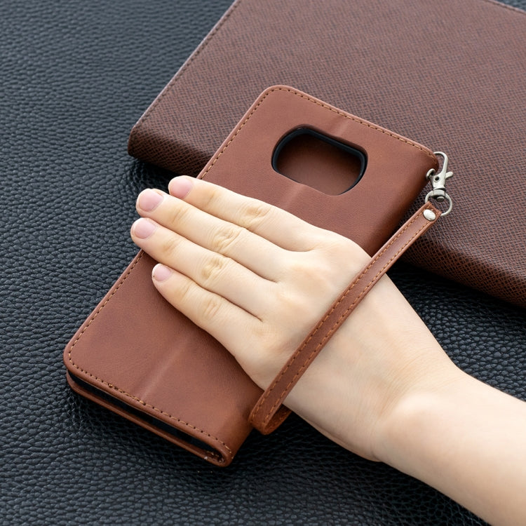 For Xiaomi Poco X3 Retro Lambskin Texture Pure Color Horizontal Flip PU Leather Case with Holder & Card Slots & Wallet & Lanyard