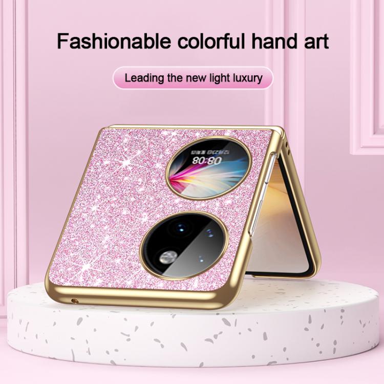 For Huawei P50 Pocket Electroplate Glittery Shockproof Phone Case