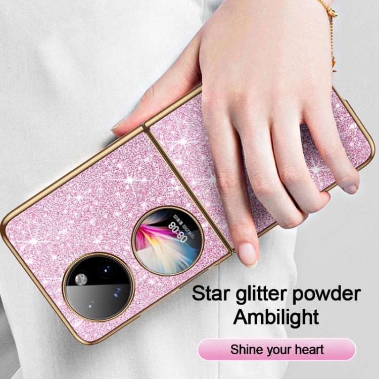 For Huawei P50 Pocket Electroplate Glittery Shockproof Phone Case
