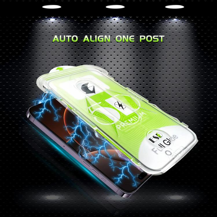 For iPhone 16 Pro Max 10pcs 5D Curved Easy Install Dust-proof Box HD Tempered Glass Film with Lens Film
