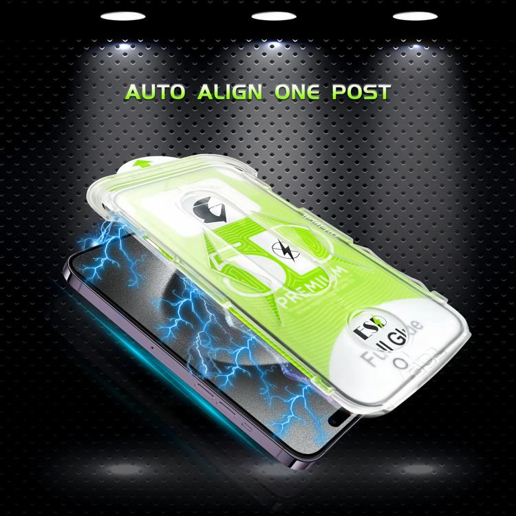 For iPhone 15 Pro 10pcs 5D Curved Easy Install Dust-proof Box HD Tempered Glass Film with Lens Film