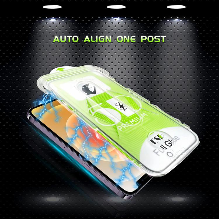 For iPhone 12 10pcs 5D Curved Easy Install Dust-proof Box HD Tempered Glass Film with Lens Film