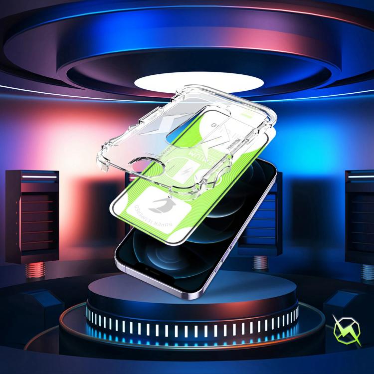 For iPhone 12 Pro Max 10pcs 5D Curved Easy Install Dust-proof Box HD Tempered Glass Film with Lens Film