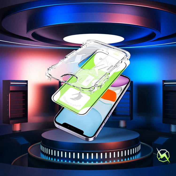 For iPhone 11 10pcs 5D Curved Easy Install Dust-proof Box HD Tempered Glass Film with Lens Film
