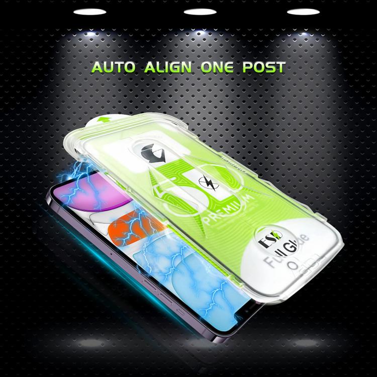 For iPhone 11 10pcs 5D Curved Easy Install Dust-proof Box HD Tempered Glass Film with Lens Film