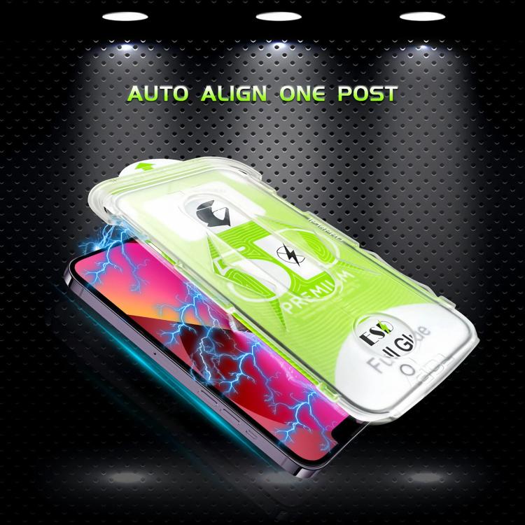 For iPhone 14 / 13 10pcs 5D Curved Easy Install Dust-proof Box HD Tempered Glass Film with Lens Film