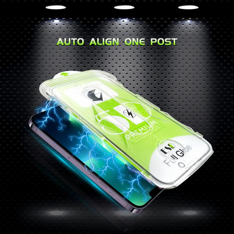 For iPhone 13 Pro Max 10pcs 5D Curved Easy Install Dust-proof Box HD Tempered Glass Film with Lens Film