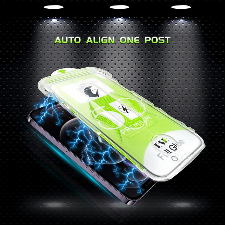For iPhone 12 Pro 10pcs 5D Curved Easy Install Dust-proof Box HD Tempered Glass Film with Lens Film