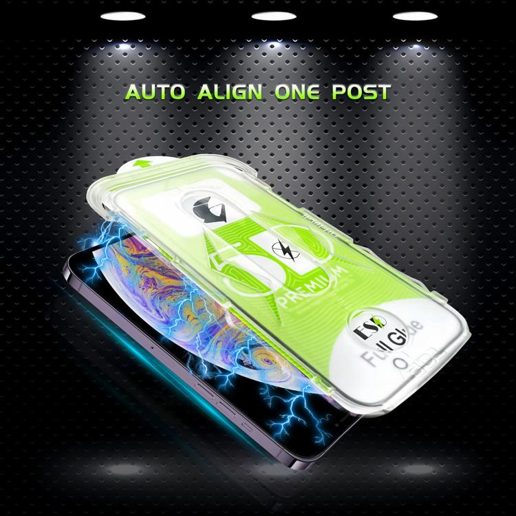 For iPhone XS Max 10pcs 5D Curved Easy Install Dust-proof Box HD Tempered Glass Film with Lens Film