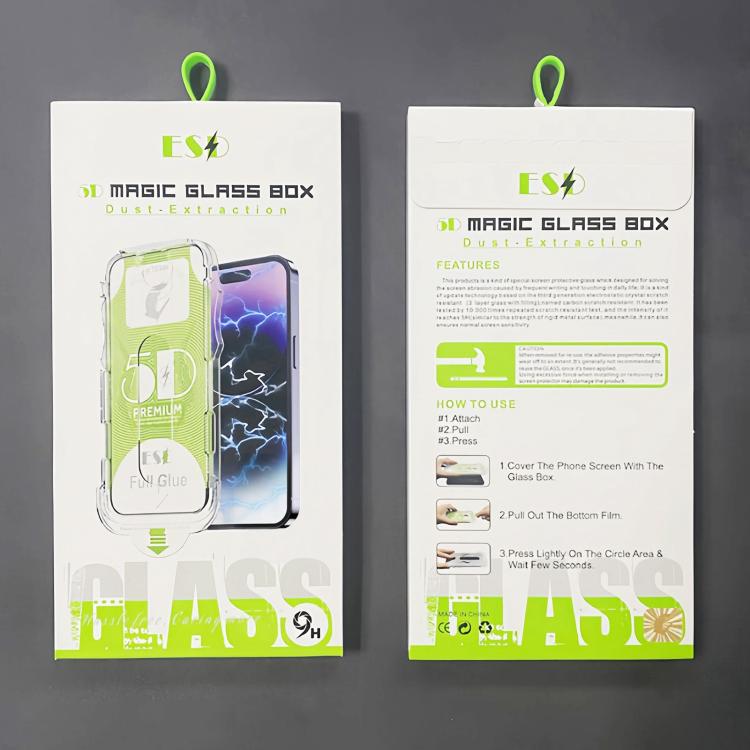 For iPhone 16 / 15 10pcs 5D Curved Easy Install Dust-proof Box HD Tempered Glass Film