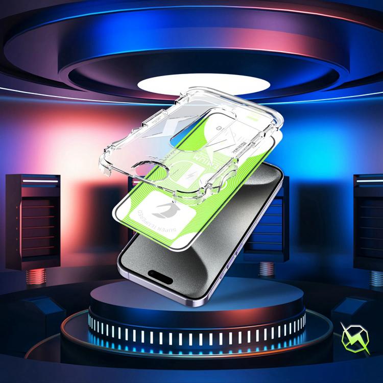 For iPhone 15 Pro 10pcs 5D Curved Easy Install Dust-proof Box HD Tempered Glass Film