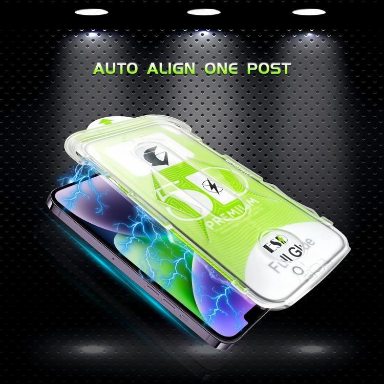 For iPhone 14 Plus / 13 Pro Max 10pcs 5D Curved Easy Install Dust-proof Box HD Tempered Glass Film