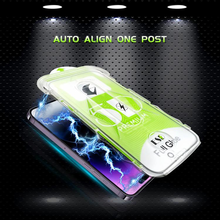 For iPhone 14 Pro 10pcs 5D Curved Easy Install Dust-proof Box HD Tempered Glass Film