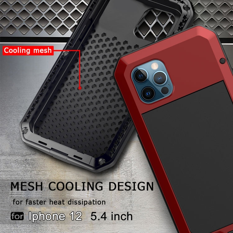 For iPhone 12 mini Shockproof Waterproof Silicone + Zinc Alloy Protective Case